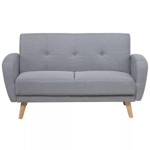 Beliani, Beliani 2-Sitzer Sofa Polsterbezug hellgrau verstellbar FLORLI, Beliani - 2 Sitzer Sofa aus Polyester Klassisch FLORLI, One Size, Rauch