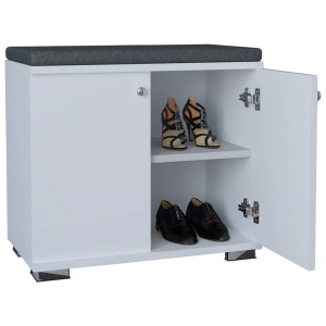 VCM, Holz Garderobe Regal Schrank Dielenmöbel Gados S Holz Garderobe Regal Schrank Dielenmöbel Gados S, VCM - Holz Sitzbank Hocker Schuhschrank Dielenmöbel Gados S, 60 cm, Weiss