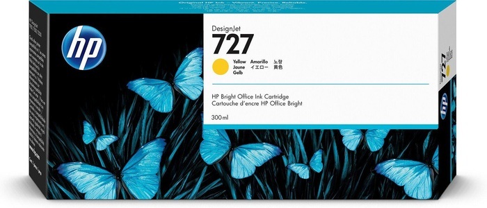 Hp, HP 727 Gelb DesignJet Druckerpatrone, 300 ml, Tinte gelb Nr. 727 (F9J78A)