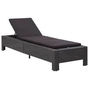 Diverse Hardware, Sonnenliege mit Auflage Schwarz Poly Rattan, vidaXL Sonnenliege mit Auflage Schwarz Poly Rattan