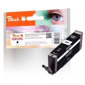 Peach, Peach Tintenpatrone XXL foto schwarz kompatibel zu Canon CLI-581XXL bk, Peach C581 XXLBK Druckerpatrone XXL bkph ersetzt Canon CLI-581XXLBK, 1998C001 für z.B. Canon Pixma TR 8550, Canon Pixma TS 8350, Canon Pixma TS 705