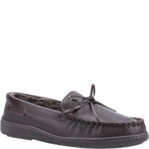 HUSH PUPPIES, Hausschuhe Ace, Leder Unisex Braun 45, Hush Puppies - Hausschuhe Ace, Leder, 45, Braun