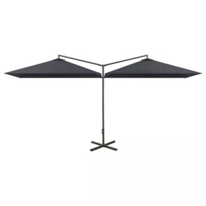 vidaXL, vidaXL Doppel-Sonnenschirm mit Stahlmast Anthrazit 600x300 cm, vidaXL Doppel-Sonnenschirm mit Stahl-Mast 600x300 cm Anthrazit