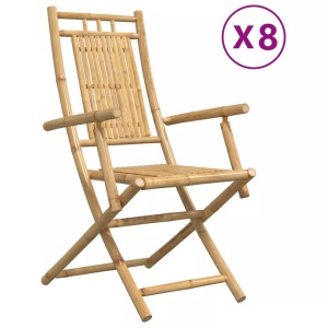 vidaXL, vidaXL Gartenstühle 8 Stk. Klappbar 53x66x99 cm Bambus, vidaXL Gartenstühle 8 Stk. Klappbar 53x66x99 cm Bambus