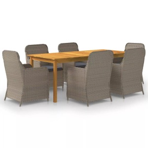 vidaXL, vidaXL 7-tlg. Garten-Essgruppe Braun, vidaXL 7-tlg. Garten-Essgruppe Braun