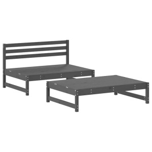vidaXL, vidaXL 2-tlg. Garten-Lounge-Set Grau Massivholz Kiefer, vidaXL 2-tlg. Garten-Lounge-Set Grau Massivholz Kiefer