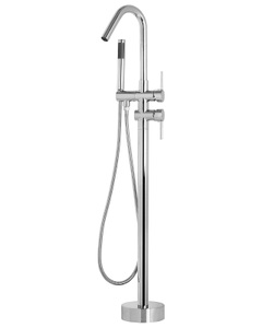Beliani, Beliani Wannenarmatur freistehend VICTORIA Badewannenarmatur, Beliani - Freistehende Badewannenarmatur aus Messing Modern VICTORIA, One Size, Antikes Silber