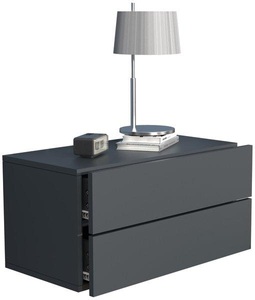 VCM, Holz Wandschublade Nachtschrank Wandboard Schublade Konsole Nachttisch Usal L 60 cm Holz Wandschublade Nachtschrank Wandboard Schublade Konsole Nachttisch Usal L 60 cm, VCM - Holz Wandschublade Nachtschrank Wandboard Schublade Konsole Nachttisch Usal L 60 cm, Anthrazit