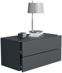 VCM, Holz Wandschublade Nachtschrank Wandboard Schublade Konsole Nachttisch Usal L 60 cm Holz Wandschublade Nachtschrank Wandboard Schublade Konsole Nachttisch Usal L 60 cm, VCM - Holz Wandschublade Nachtschrank Wandboard Schublade Konsole Nachttisch Usal L 60 cm, Anthrazit