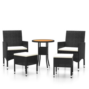 vidaXL, vidaXL 5-tlg. Garten-Lounge-Set Poly Rattan Schwarz