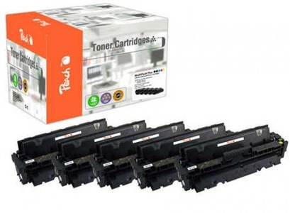 Peach, Peach Spar Pack Plus Tonermodule kompatibel zu HP CF410A*2, CF411A, CF412A, CF413A, Peach HP 410 A 5 Toner (2*bk, c/m/y) ersetzt HP No. 410A, CF410A*2, CF411A, CF412A, CF413A für z.B. HP Color LaserJet Pro MFP M 477 fnw
