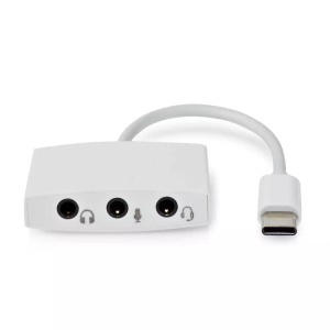 Nedis, USB-C? Adapter | USB 2.0 | USB-C? Stecker | 3,5 mm Buchse | 0,10 m | Rund | Vernickelt | ABS/PVC | Weiß | Box, Nedis - USB-C? Adapter | USB 2.0 Stecker 3,5 mm Buchse 0,10 m Rund Vernickelt ABS/PVC Weiß Box, One Size
