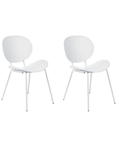 Beliani, Set mit 2 Stühlen aus Polypropylen Skandinavisch SHONTO Set mit 2 Stühlen aus Polypropylen Skandinavisch SHONTO, Beliani - Esszimmerstuhl 2er Set aus Polypropylen Skandinavisch SHONTO, One Size, Weiss Bunt