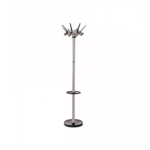 Maul, Maul Garderobenständer, MAULcaligo, silber, 9408095, Maul Garderobenständer 9408095 MAULcaligo Anzahl der Haken: 32 (Ø x H) 46 cm x 175.2 cm Stahl Silber, Schwarz 1 St.