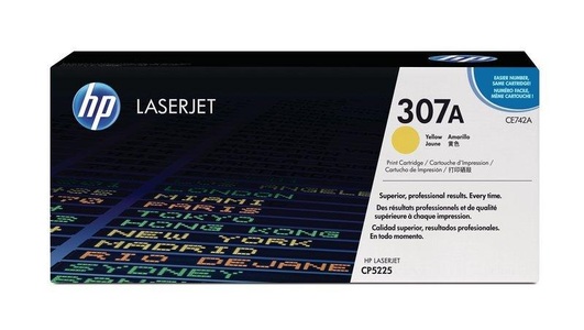 Hp, HP 307A Toner gelb (Ce742A) Tonerkassette, Hewlett Packard Toner, gelb, CE742A, (7'300 Seiten)