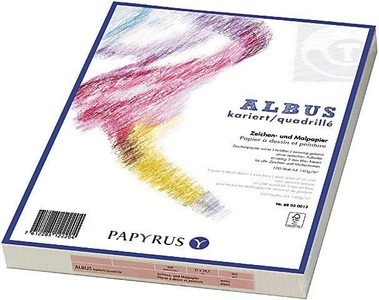 Papyrus, PAPYRUS Zeichenpapier A4 88020013 140g, kariert 5mm 100 Blatt, Papyrus Zeichenpapier, A4, 140g, kariert, 5mm, 88020013, (100 Blatt)