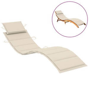 vidaXL, vidaXL Sonnenliegen-Auflage Cremeweiß 186x58x4 cm, vidaXL Sonnenliegen-Auflage Creme 186x58x3 cm Oxford-Gewebe