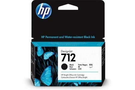 HP Supplies, HP 712 Tinte schwarz, Hewlett Packard Tintenpatrone, schwarz, No. 712, 3ED70A, (38ml)