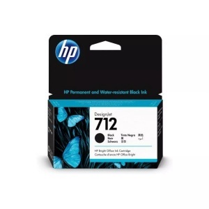 HP Supplies, HP 712 Tinte schwarz, Hewlett Packard Tintenpatrone, schwarz, No. 712, 3ED70A, (38ml)