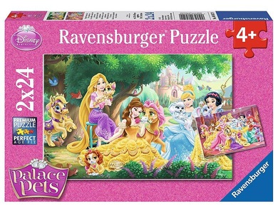 Ravensburger, RAVENSBURGER Puzzle 2x12 Teile Beste Freunde der Prinzessinnen, Puzzle Ravensburger Beste Freunde der Prinzessinnen 2 X 24 Teile