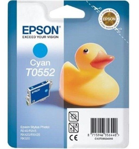 Epson, Epson T0552 cyan Tintenpatrone, EPSON EPSON T0552 Druckerpatrone Cyan passend für: Stylus Photo R 240 Series;Stylus Photo R240;Stylus Photo R245;Stylus Photo RX 420 Series;Stylus Photo RX420;Stylus Photo RX425;Stylus Photo RX430;Stylus Photo RX520;Stylus R245