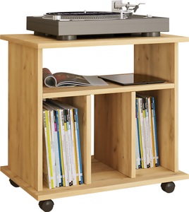 VCM, Holz Schallplatten LP Regal Schrank Mediaregal Aufbewahrung rollbar Rollen Retal Holz Schallplatten LP Regal Schrank Mediaregal Aufbewahrung rollbar Rollen Retal, 