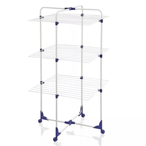 Leifheit, Leifheit Classic Tower 270 -, Leifheit Turmtrockner classic tower 68/68/126 cm , 81454 Classic Tower 270 , Blau, Weiss , Metall , 68x126 cm , klappbar , 003872076901