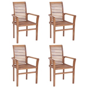 vidaXL, vidaXL Esstischstühle 4 Stk. Stapelbar Teak Massivholz, 