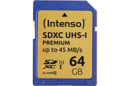Intenso, Intenso Premium SDXC-Speicherkarte 64 GB, UHS-I, Class 10 / U1, Intenso SDXC Card, PREMIUM, 64GB, UHS-I, 3421490