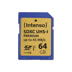 Intenso, Intenso Premium SDXC-Speicherkarte 64 GB, UHS-I, Class 10 / U1, Intenso SDXC Card, PREMIUM, 64GB, UHS-I, 3421490
