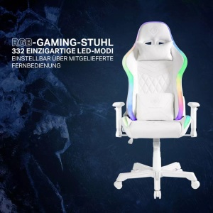 Deltaco Gaming, Deltaco Gaming GAM-080-W Gaming-Stuhl Weiß, DELTACO RGB Gaming Stuhl - Gaming-Stuhl (Weiss/Multicolor)