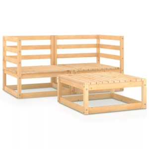 vidaXL, vidaXL 3-tlg. Garten-Lounge-Set Massivholz Kiefer