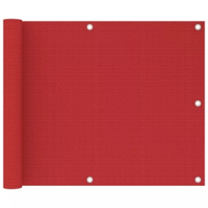 vidaXL, vidaXL Balkon-Sichtschutz Rot 75x600 cm HDPE, vidaXL Balkon-Sichtschutz Rot 75x600 cm HDPE