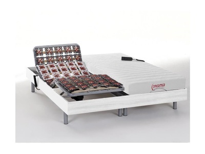 DREAMEA, Matratzen elektrischer Lattenrost 2er-Set Latex - 1 Zone - 2x 80 x 200 cm - Weiß - ETHER von Matratzen elektrischer Lattenrost 2er-Set Latex - 1 Zone - 2x 80 x 200 cm - Weiß - ETHER von DREAMEA, 
