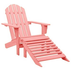 vidaXL, vidaXL Adirondack-Gartenstuhl mit Fußstütze Massivholz Tanne Rosa