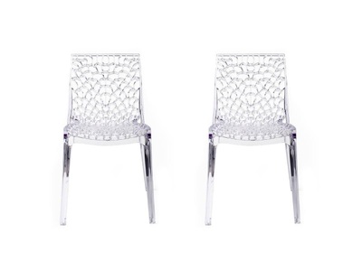 Vente-unique, Stuhl 2erSet Polycarbonat Transparent DIADEME Stuhl 2erSet Polycarbonat Transparent DIADEME, 