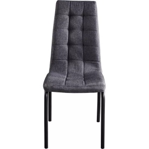 Mobilia, Mobilia - 2er-Set Stühle - Bezug dunkelgrau, Beine schwarz, Stuhl dunkelgrau hoch (2er-Set)