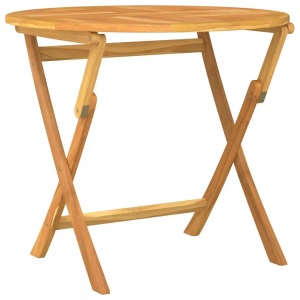 Diverse Hardware, Klappbarer Garten-Esstisch Teakholz Massiv Rund 85 x 76 cm, vidaXL Gartentisch Klappbar 85x76 cm Massivholz Teak