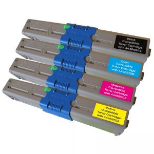 Peach, Peach 110879 44469803/44469704/44469705/44469706 Combi Pack Toner, Peach O4446/4449 4 Toner (bk, c/m/y) ersetzt OKI 44469704-9803 für z.B. OKI C 510 DN, OKI C 531 DN, OKI C 310 DN, OKI C 330 DN, OKI C 331 DN