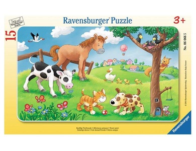 Ravensburger, RAVENSBURGER Puzzle 15 Teile Knuffige Tierfreunde, Rahmenpuzzle Ravensburger Knuffige Tierfreunde 15 Teile