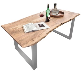 mutoni living, Esstisch Unique natur silber 220x100x2.6, Esstisch Unikat natur silber 220x100x2.6