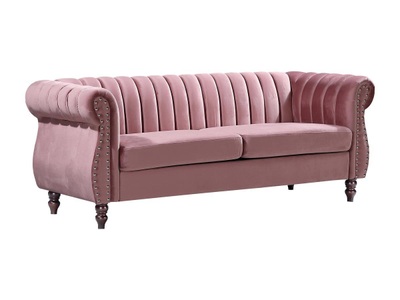 Vente-unique, Chesterfield Sofa 3-Sitzer - Samt - Altrosa - TRUMBO Chesterfield Sofa 3-Sitzer - Samt - Altrosa - TRUMBO, Vente-unique - Chesterfield-Sofa - 3-Sitzer - Samt - Altrosa - TRUMBO, One Size