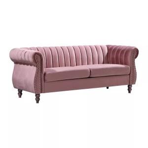 Vente-unique, Chesterfield Sofa 3-Sitzer - Samt - Altrosa - TRUMBO Chesterfield Sofa 3-Sitzer - Samt - Altrosa - TRUMBO, Vente-unique - Chesterfield-Sofa - 3-Sitzer - Samt - Altrosa - TRUMBO, One Size