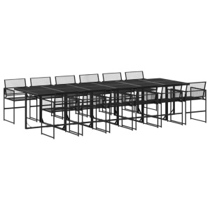 vidaXL, vidaXL 13-tlg. Garten-Essgruppe Schwarz Poly Rattan