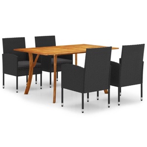 vidaXL, vidaXL 5-tlg. Garten-Essgruppe Schwarz, 