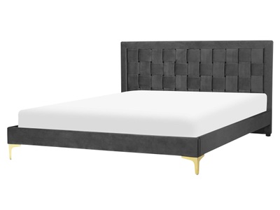 Beliani, Bett mit Lattenrost aus Samtstoff Modern LIMOUX Bett mit Lattenrost aus Samtstoff Modern LIMOUX