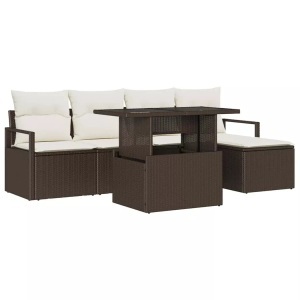 vidaXL, VidaXL - Modulares gartensofa poly-rattan, One Size, Braun