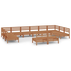 vidaXL, vidaXL 12-tlg. Garten-Lounge-Set Honigbraun Massivholz Kiefer