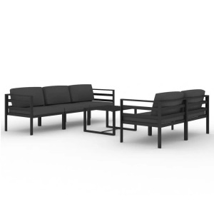 vidaXL, vidaXL 6-tlg. Garten-Lounge-Set mit Kissen Aluminium Anthrazit