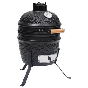 vidaXL, vidaXL 2-in-1 Kamado-Grill Smoker Keramik 56 cm Schwarz, vidaXL 2-in-1 Kamado-Grill Smoker Keramik 56 cm Schwarz